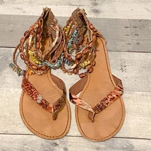 Bakers Sandals Beaded Multicolored
